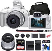 Canon EOS R50 RF-S18-45mm F4.5-6.3 IS STM Lens Kit (White) image
