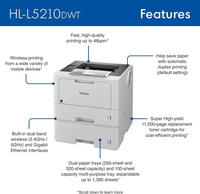 Brother HLL5210DWT (Wireless + Multipurpose Tray) image