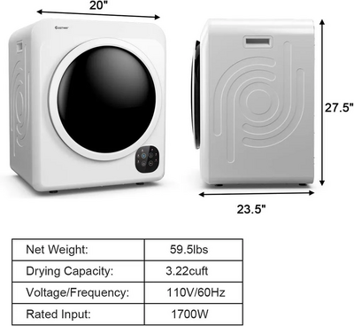 COSTWAY 1700W Electric Portable Clothes Dryer Image