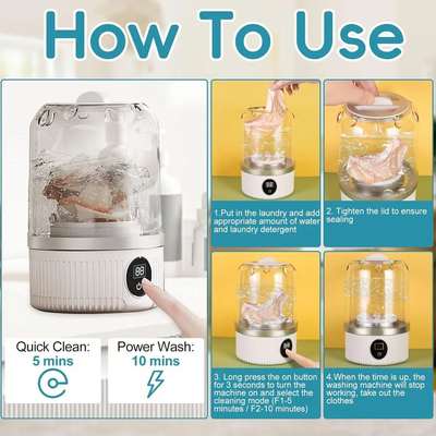 CRIVERY Portable Automatic Mini Washing Machine Image