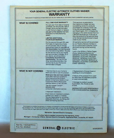 GE WWA5800G Image