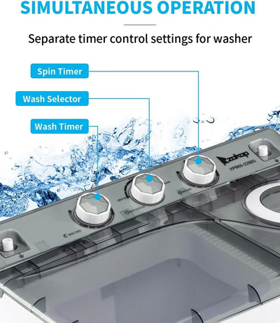 Leadzm TWIN TUB WASHING MACHINE-Grey Image