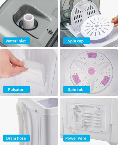 Leadzm TWIN TUB WASHING MACHINE-Grey Image