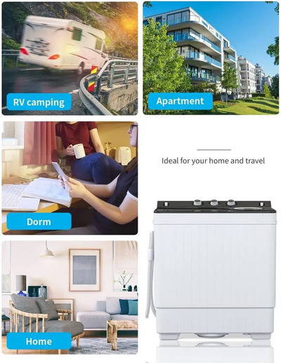 Leadzm TWIN TUB WASHING MACHINE-Grey Image