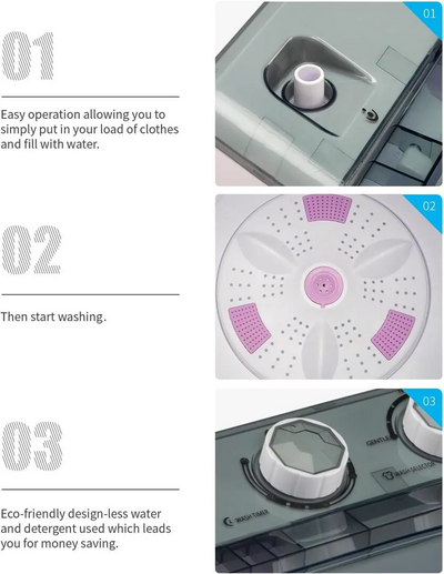 Leadzm TWIN TUB WASHING MACHINE-Grey Image