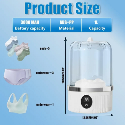 Pjpkow Portable Automatic Mini Washing Machine Image