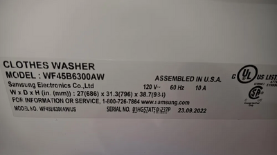 Samsung WF45B6300AW Image