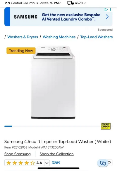 Samsung AEG L7WB65689 Image
