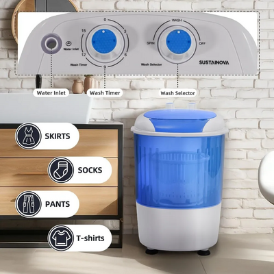 Unknown Brand Portable Mini Washing Machine With Spin Dryer Image