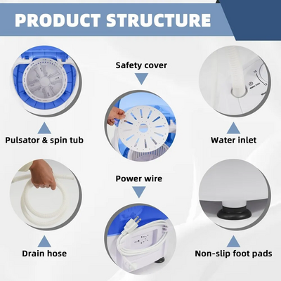 Unknown Brand Portable Mini Washing Machine With Spin Dryer Image