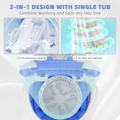 Unknown Brand Portable Mini Washing Machine With Spin Dryer Image