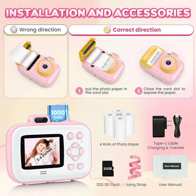 Aasonida Instant Print  with 32GB SD Card and 4 Rolls Print Paper Image