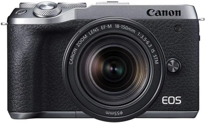 Canon USA Canon EOS M6 Mark II (Silver)+EF-M 18-150mm f/3.5-6.3 IS STM + EVF Kit Image