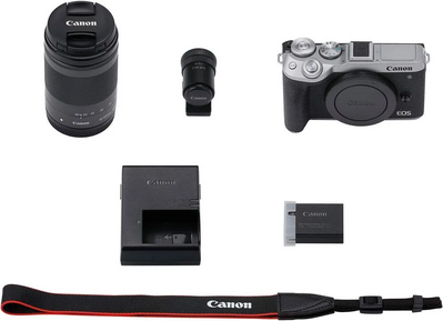 Canon USA Canon EOS M6 Mark II (Silver)+EF-M 18-150mm f/3.5-6.3 IS STM + EVF Kit Image