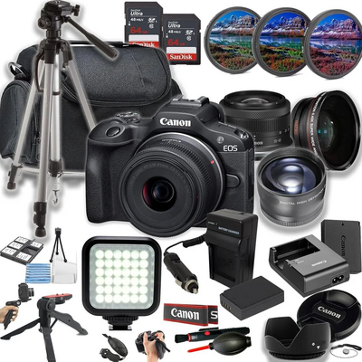 Canon EOS R100 RF-S18-45mm F4.5-6.3 IS STM & RF-S55-210mm F5-7.1 IS STM Lens Kit Image