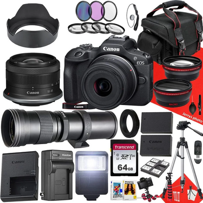 Canon EOS R100 RF-S18-45mm F4.5-6.3 IS STM & RF-S55-210mm F5-7.1 IS STM Lens Kit Image