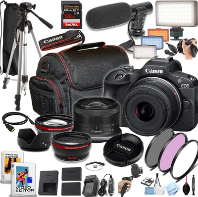 Canon EOS R100 RF-S18-45mm F4.5-6.3 IS STM & RF-S55-210mm F5-7.1 IS STM Lens Kit Image
