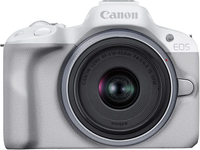 Canon EOS R50 RF-S18-45mm F4.5-6.3 IS STM Lens Kit (White) Image