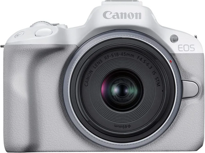 Canon EOS R50 RF-S18-45mm F4.5-6.3 IS STM Lens Kit (White) Image