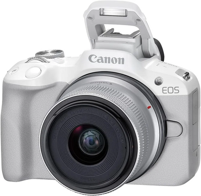 Canon EOS R50 RF-S18-45mm F4.5-6.3 IS STM Lens Kit (White) Image