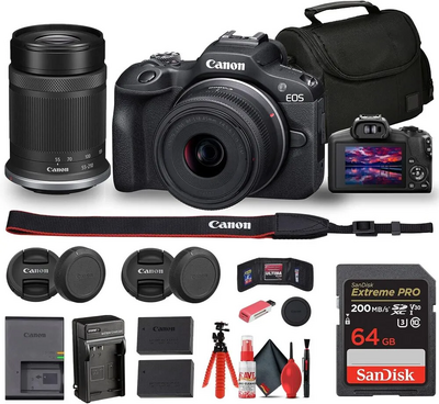 Canon EOS R100 RF-S18-45mm F4.5-6.3 IS STM & RF-S55-210mm F5-7.1 IS STM Lens Kit Image