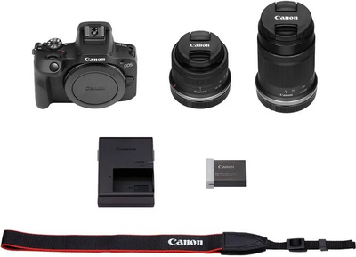 Canon EOS R100 RF-S18-45mm F4.5-6.3 IS STM & RF-S55-210mm F5-7.1 IS STM Lens Kit Image