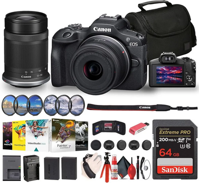 Canon EOS R100 RF-S18-45mm F4.5-6.3 IS STM & RF-S55-210mm F5-7.1 IS STM Lens Kit Image