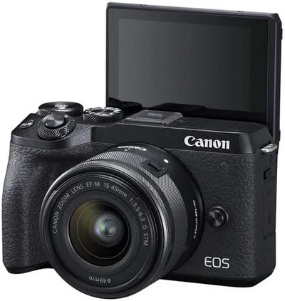 Canon EOS M6 Mark II Mirrorless , (Black)+EF-M 15-45mm F/3.5-6.3 IS STM + EVF Kit Image