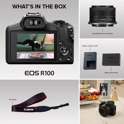 Canon EOS R100 RF-S18-45mm F4.5-6.3 IS STM Lens Kit Image
