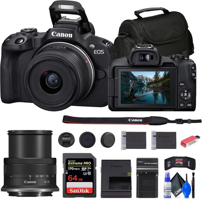 Canon EOS R50 RF-S18-45mm F4.5-6.3 IS STM Lens Kit (Black) Image