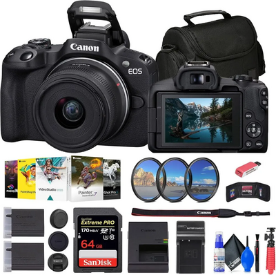 Canon EOS R50 RF-S18-45mm F4.5-6.3 IS STM Lens Kit (Black) Image