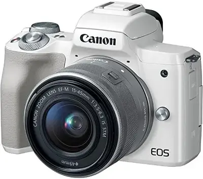 Canon EOS M50 Mirrorless Digital  with 15-45mm Lens (White) Image
