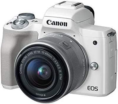Canon EOS M50 Mirrorless Digital  with 15-45mm Lens (White) Image