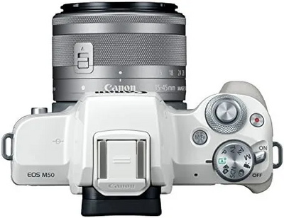 Canon EOS M50 Mirrorless Digital  with 15-45mm Lens (White) Image