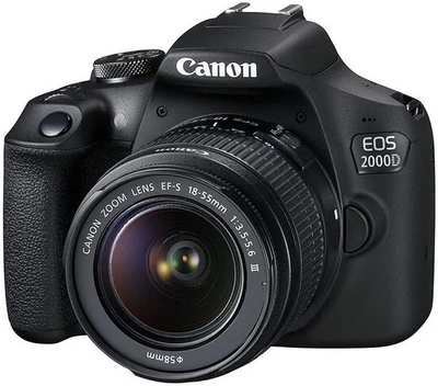 Canon 2000D digital camera with 18-55mm Lens Image