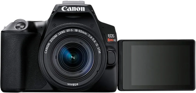 Canon CANON EOS REBEL SL3 DSLR , Built-in Wi-Fi, Dual Pixel CMOS AF and 3.0 inch Vari-angle Touch Screen, Body, Black Image