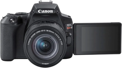 Canon CANON EOS REBEL SL3 DSLR , Built-in Wi-Fi, Dual Pixel CMOS AF and 3.0 inch Vari-angle Touch Screen, Body, Black Image