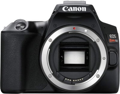 Canon CANON EOS REBEL SL3 DSLR , Built-in Wi-Fi, Dual Pixel CMOS AF and 3.0 inch Vari-angle Touch Screen, Body, Black Image