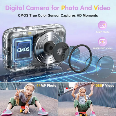 DGVDO Purple Digital  with 32G Micro SD Card and Rechargeable Battery Image