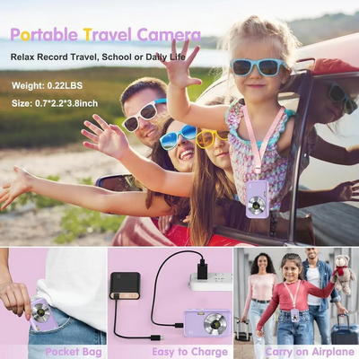 DGVDO Purple Digital  with 32G Micro SD Card and Rechargeable Battery Image