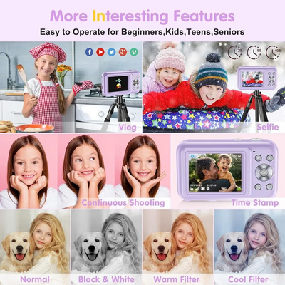 DGVDO Purple Digital  with 32G Micro SD Card and Rechargeable Battery Image
