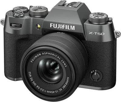 Fujifilm X-T50 Body, Charcoal Silver with XC15-45mmF3.5-5.6 OIS PZ Lens Kit Image