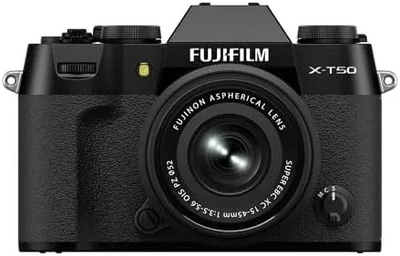 Fujifilm X-T50 Body, Black with XC15-45mmF3.5-5.6 OIS PZ Lens Kit Image