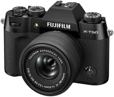 Fujifilm X-T50 Body, Black with XC15-45mmF3.5-5.6 OIS PZ Lens Kit Image