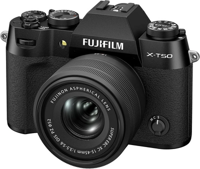 Fujifilm X-T50 Body, Black with XC15-45mmF3.5-5.6 OIS PZ Lens Kit Image