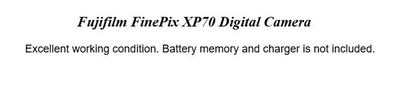 Fujifilm XP70 Image