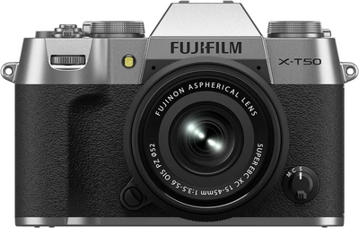 Fujifilm X-T50 Body, Silver with XC15-45mmF3.5-5.6 OIS PZ Lens Kit Image