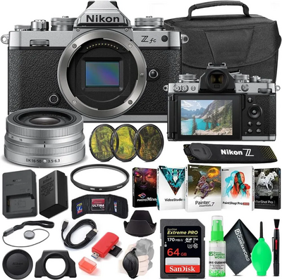 Nikon Z fc DX-format Mirrorless  Body w/ NIKKOR Z DX 16-50mm f/3.5-6.3 VR - Silver Image