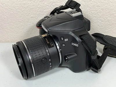 Nikon D3400 DSLR  w/ AF-P DX NIKKOR 18-55mm f/3.5-5.6G VR Lens - Black (Certified Refurbished) Image