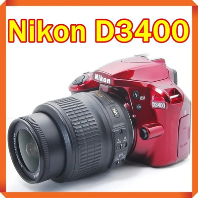 Nikon D3400 DSLR  w/ AF-P DX NIKKOR 18-55mm f/3.5-5.6G VR Lens - Black (Certified Refurbished) Image